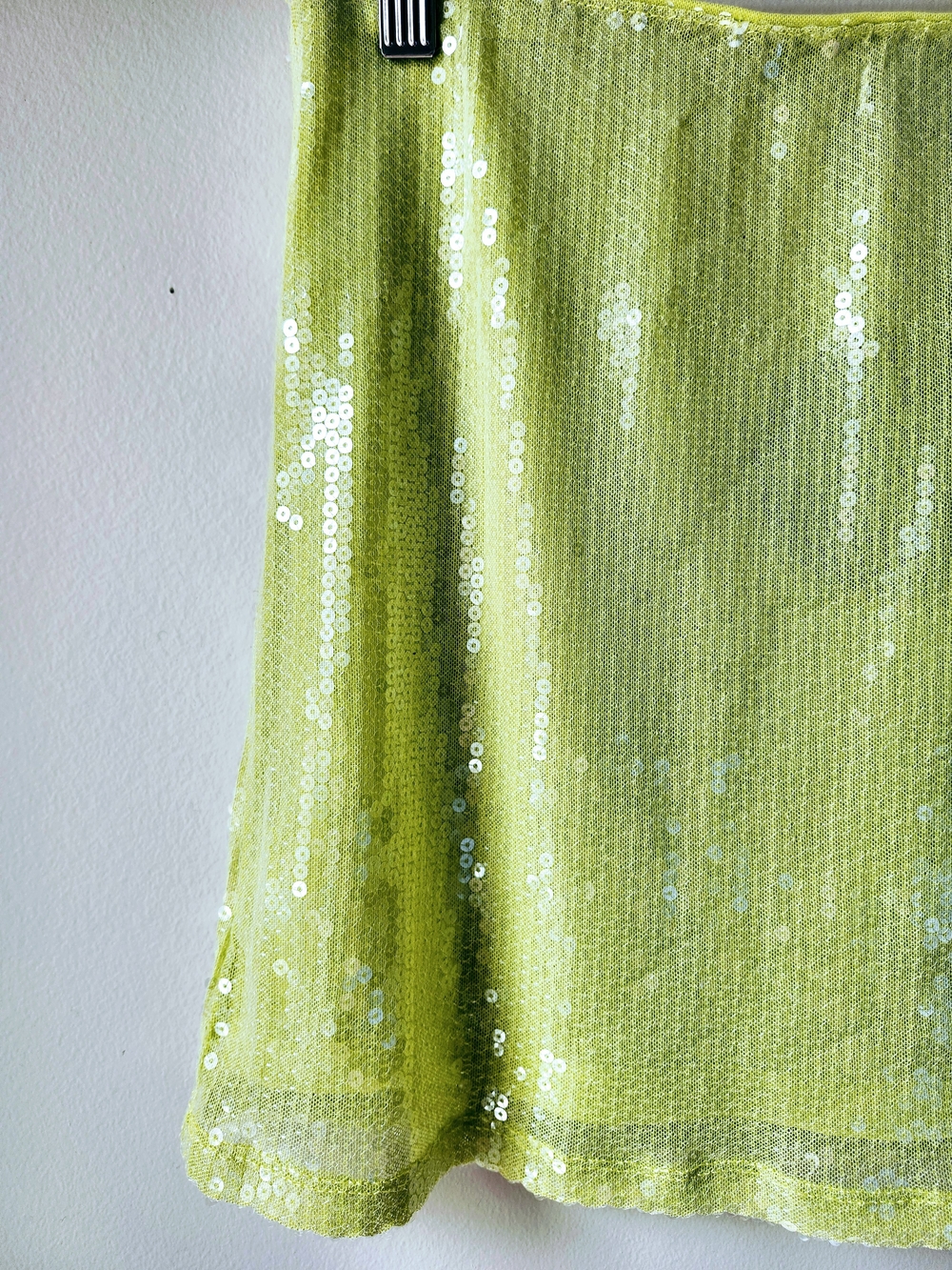 White Fox Boutique Lime Green Sequin Micro Mini Skirt - Picture 4 of 8